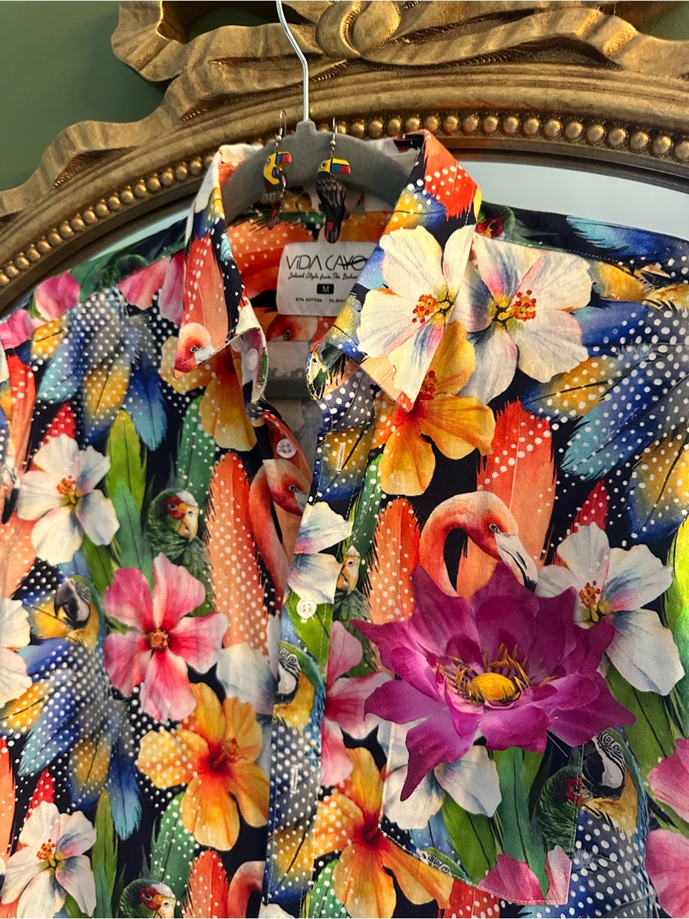 Tropical Floral Button-Down Shirt - Multicolor